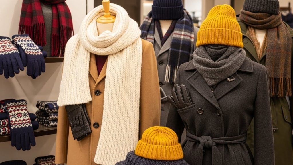 European winter accessories designed for warmth and simplicity