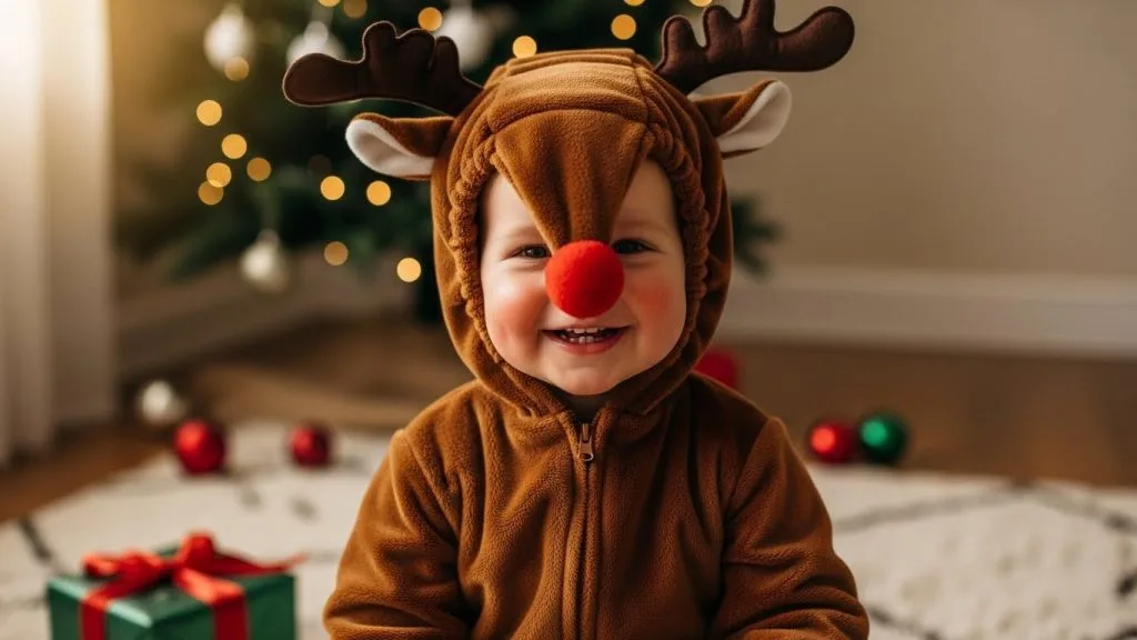 Magical December Costume Ideas for Kids: Cute, Cozy & Celebration Ready 7 Child dressed as a reindeer in a cozy December costume.