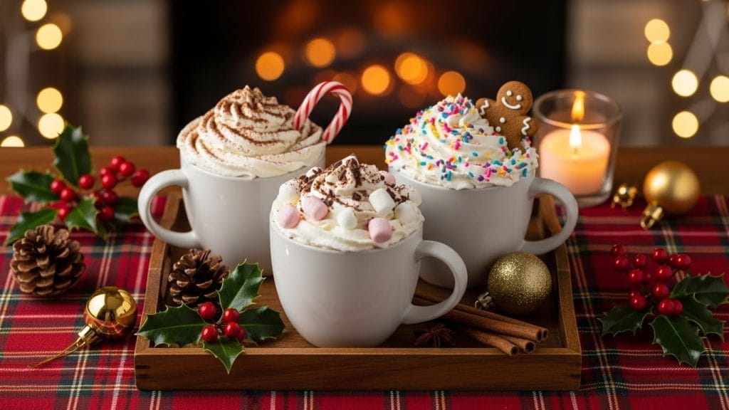  Holiday hot chocolate display for festive gatherings.