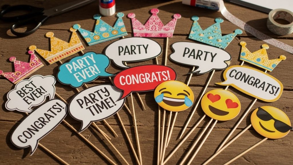 “Printable party props for photo booth.”