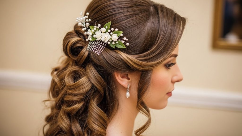 Elegant hairstyle suitable for traditional celebrations