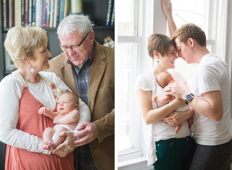 Grandparents welcome a new life holding their newborn grandchild with love