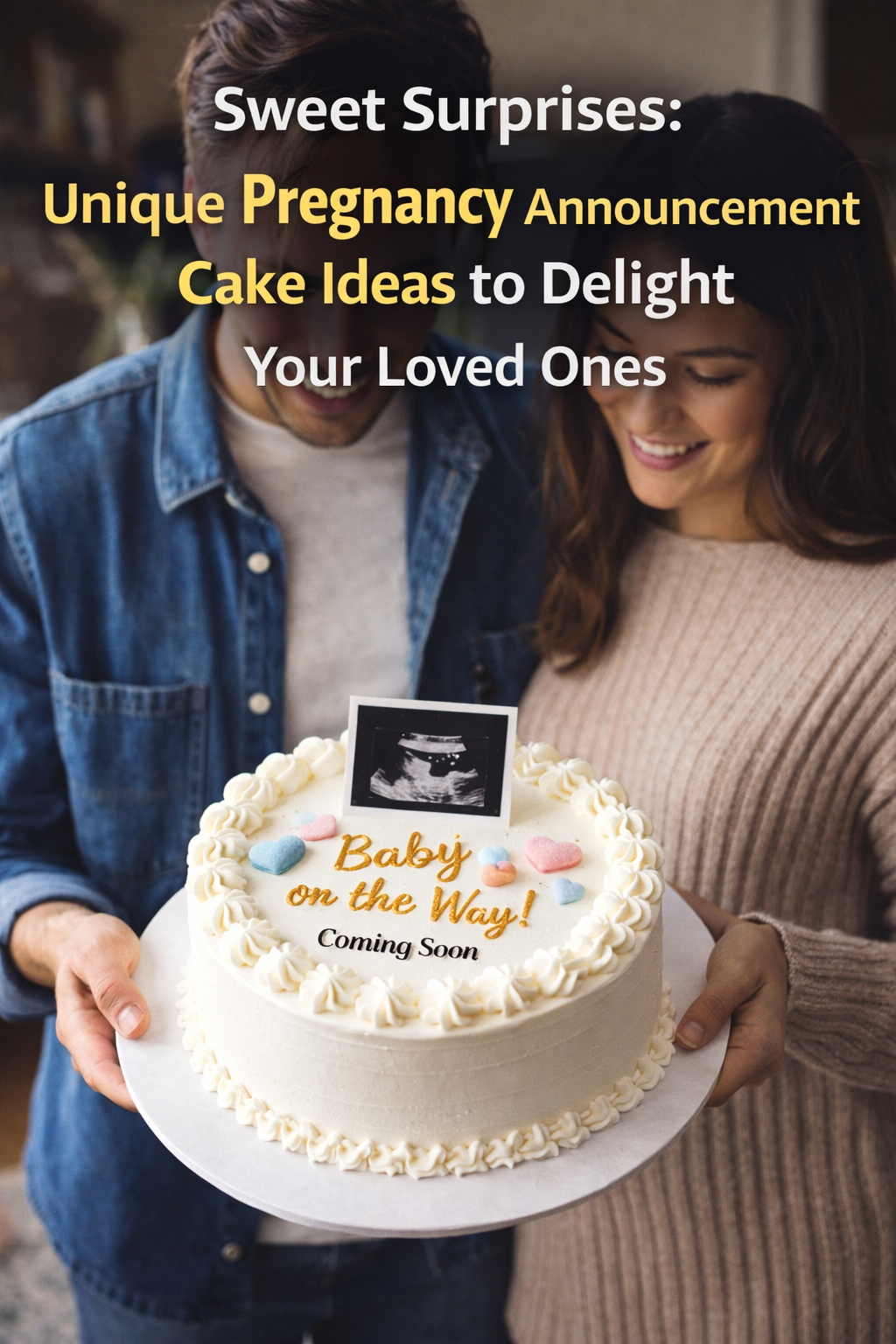 Pregnancy announcement cake with hidden message revealed during family celebration