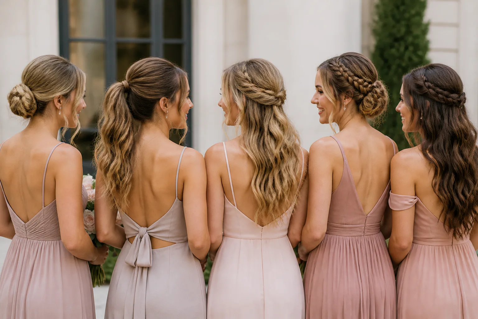 Elegant Bridesmaid Hairstyles for Every Wedding Style 3 Bridesmaids with elegant hairstyles