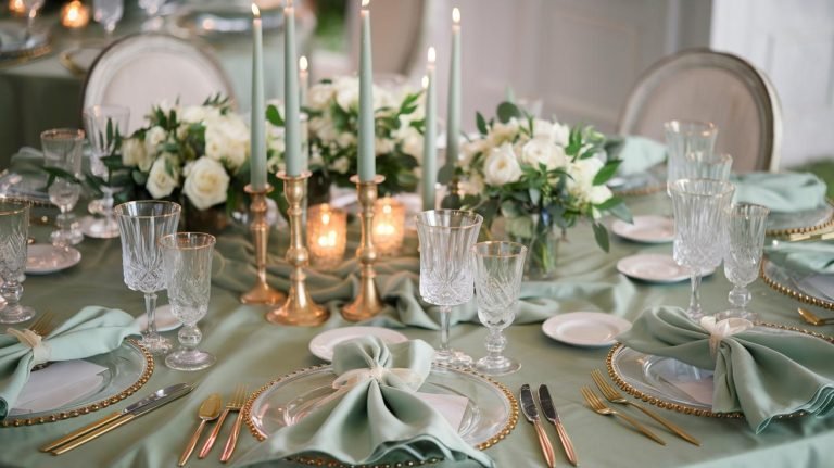 Sage Green Wedding Table Décor