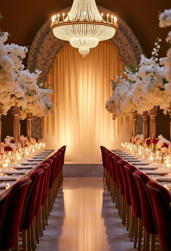 17 Ultra-Glamorous Wedding Reception Ideas That Scream Luxury and Drama 4 architectural statement floral framing