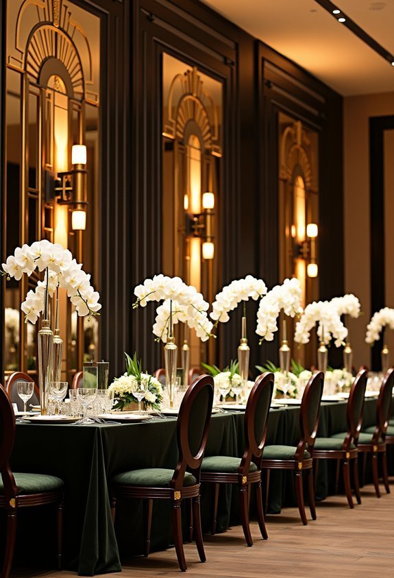 15 Stunning Art Deco Wedding Reception Ideas for a 1920s Great Gatsby Party 14 art deco metallic direction signs