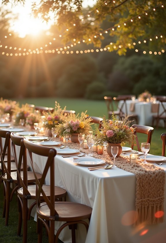 17 Dreamy Boho Wedding Reception Ideas That Feel Effortlessly Romantic 2 boho lounged farm table flow