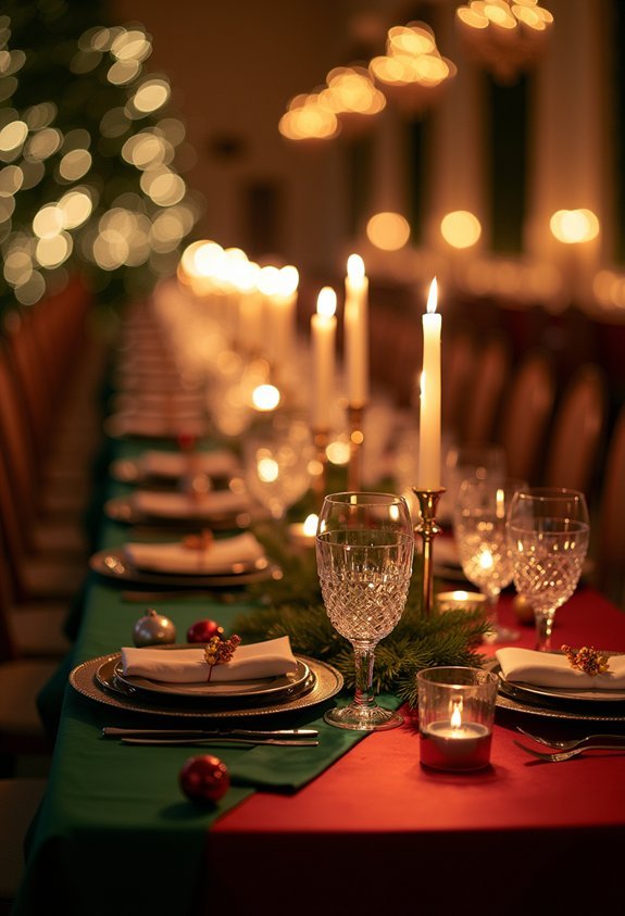 candlelit christmas table centers