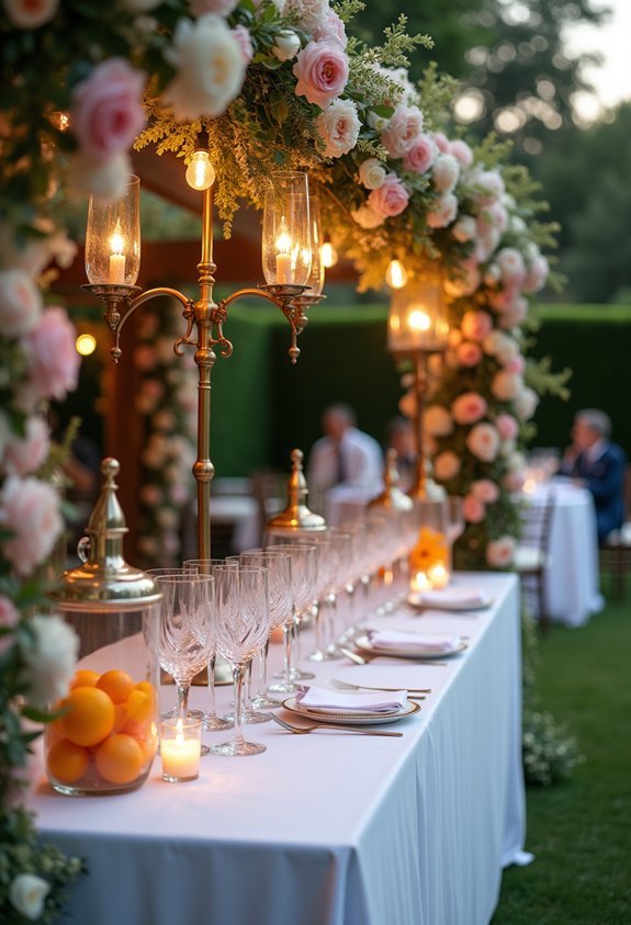 charming garden outdoor bar setup