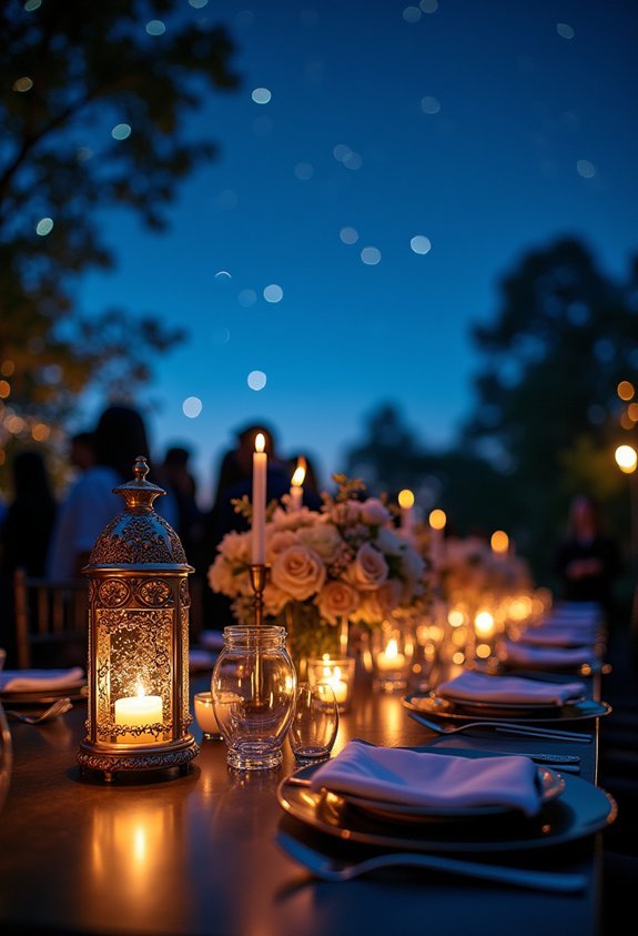 cozy stargazing under amber lights