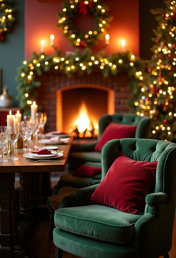 cozy winter guest lounge area
