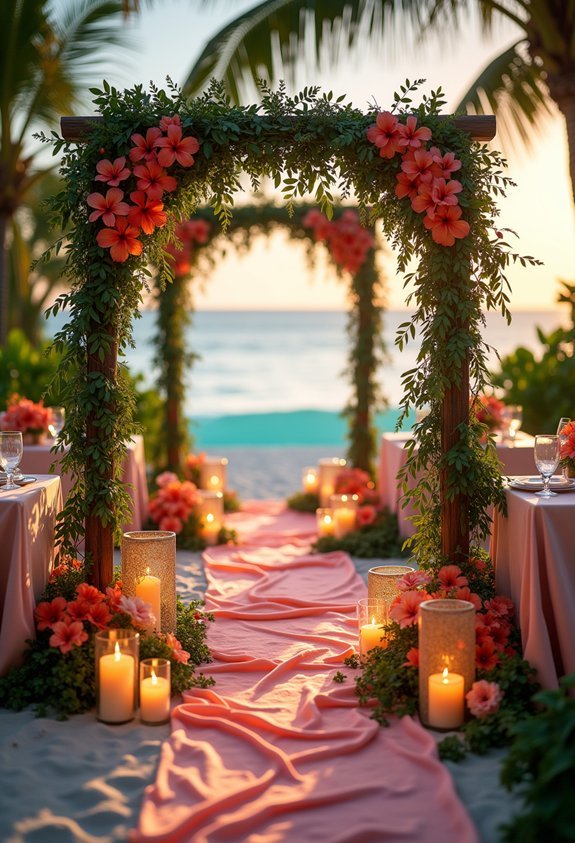 19 Vibrant Tropical Wedding Reception Theme Ideas for a Lush Island Celebration 2 driftwood lanterns turquoise bliss