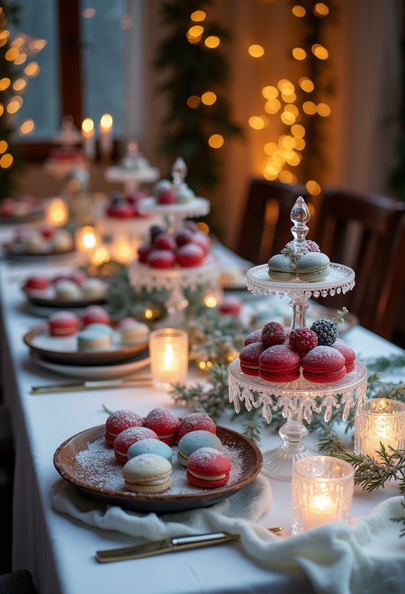 19 Breathtaking Winter Wedding Reception Ideas for a Magical Cozy Celebration 16 festive winter dessert display