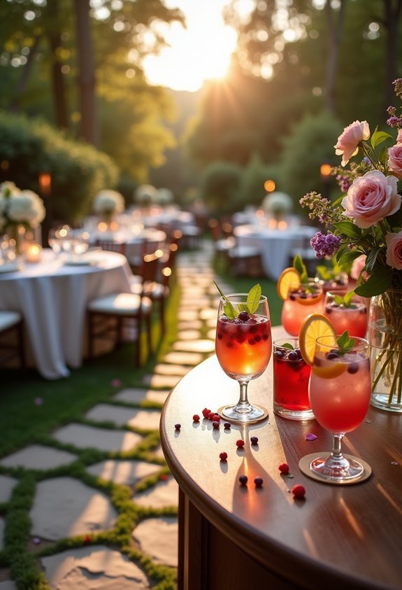 garden inspired mocktail bar display