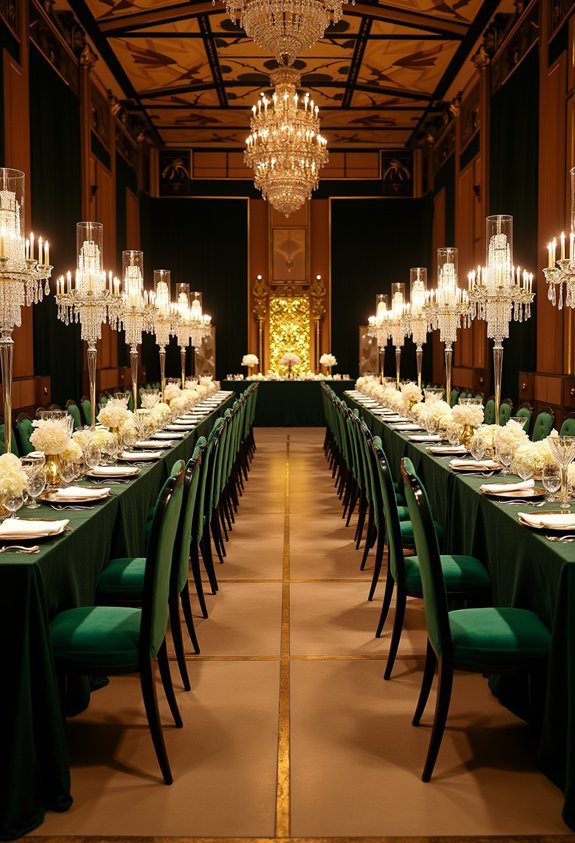 15 Stunning Art Deco Wedding Reception Ideas for a 1920s Great Gatsby Party 2 jazz age black ivory gold
