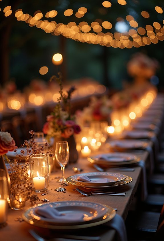 metallic starry table accents