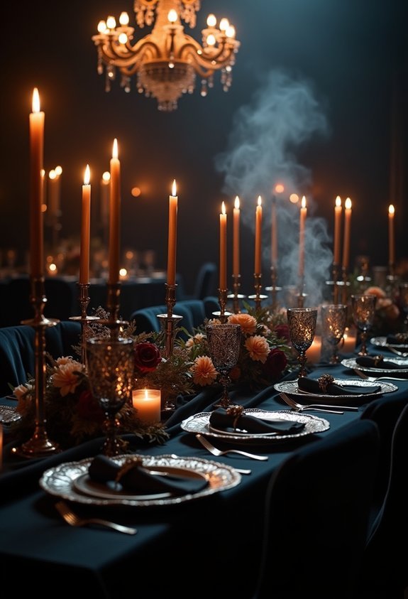 ornate black gothic tableware