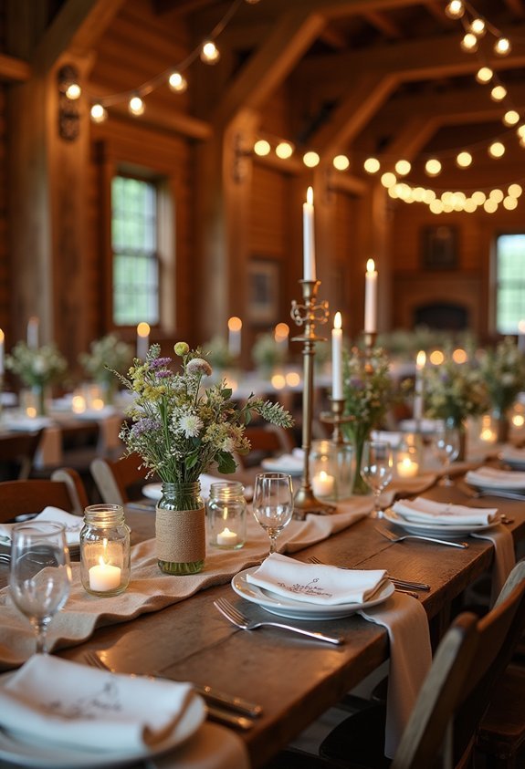 personalized rustic table details