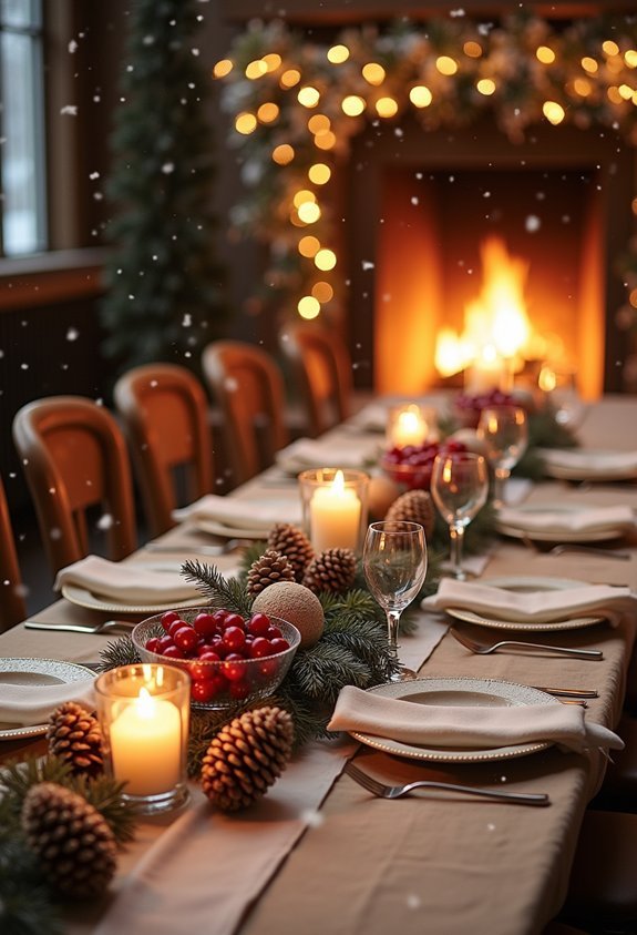 19 Breathtaking Winter Wedding Reception Ideas for a Magical Cozy Celebration 9 pinecones and winter fruit