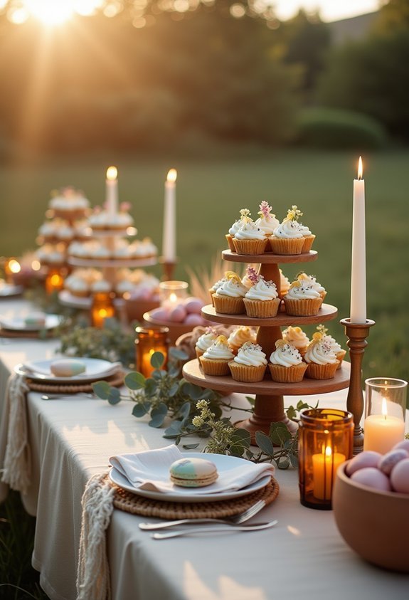 17 Dreamy Boho Wedding Reception Ideas That Feel Effortlessly Romantic 14 relaxed boho dessert table charm