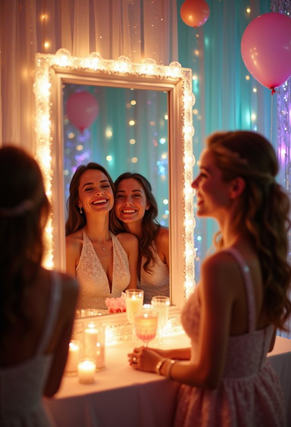 shimmering backdrop photo booth