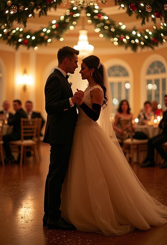 soft amber candlelight first dance