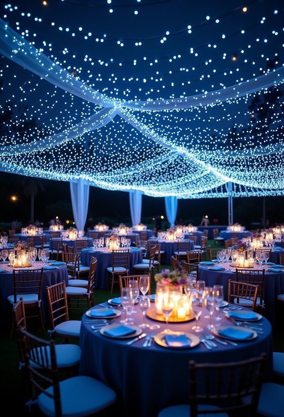 starry canopy with fairy lights