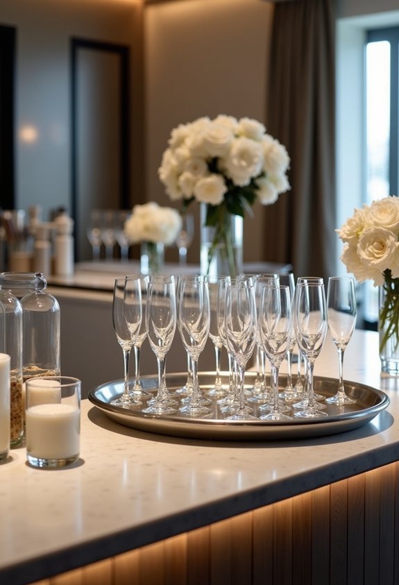 streamlined modern cocktail bar