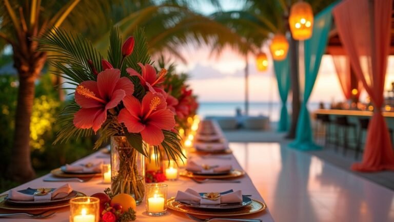 Home 26 tropical vibrant wedding reception ideas