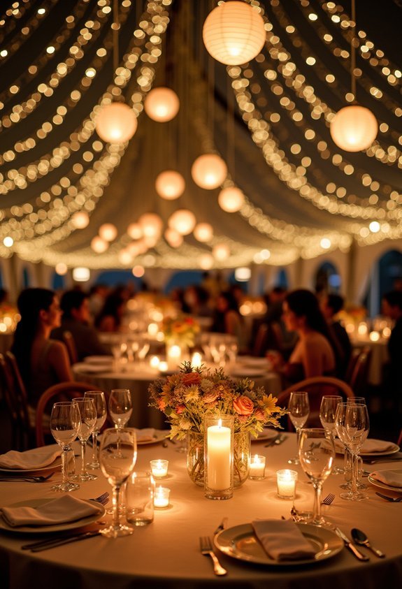 twinkling lights overhead canopy