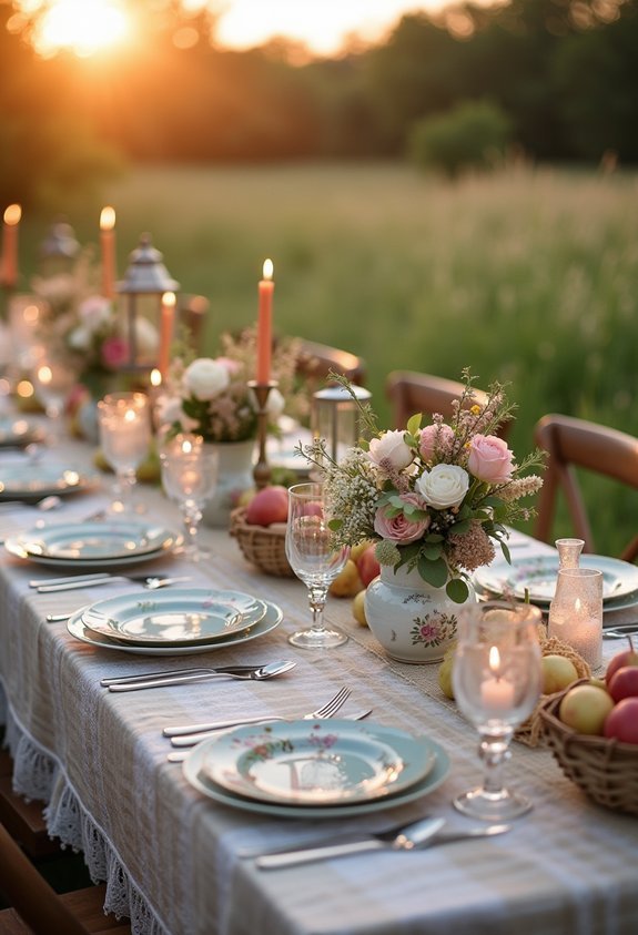 vintage china lantern tablescapes
