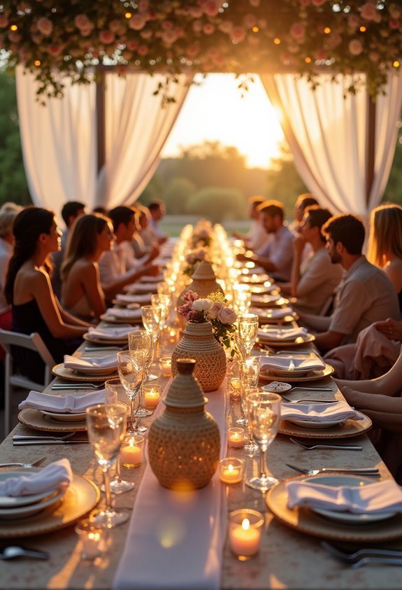 warm breezy outdoor reception lighting