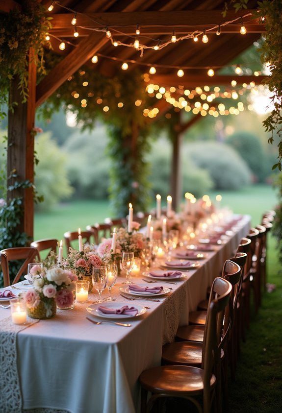 warm fairy lights reception glow